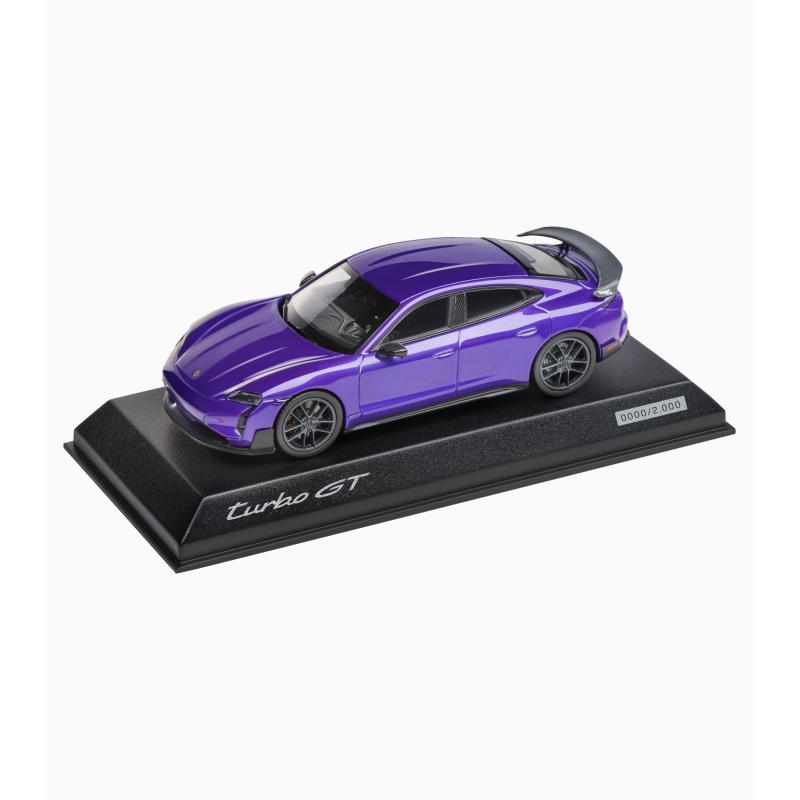 MUDELAUTO TAYCAN TURBO GT, Weissach Package, Purple Sky (tumelilla), 1:43