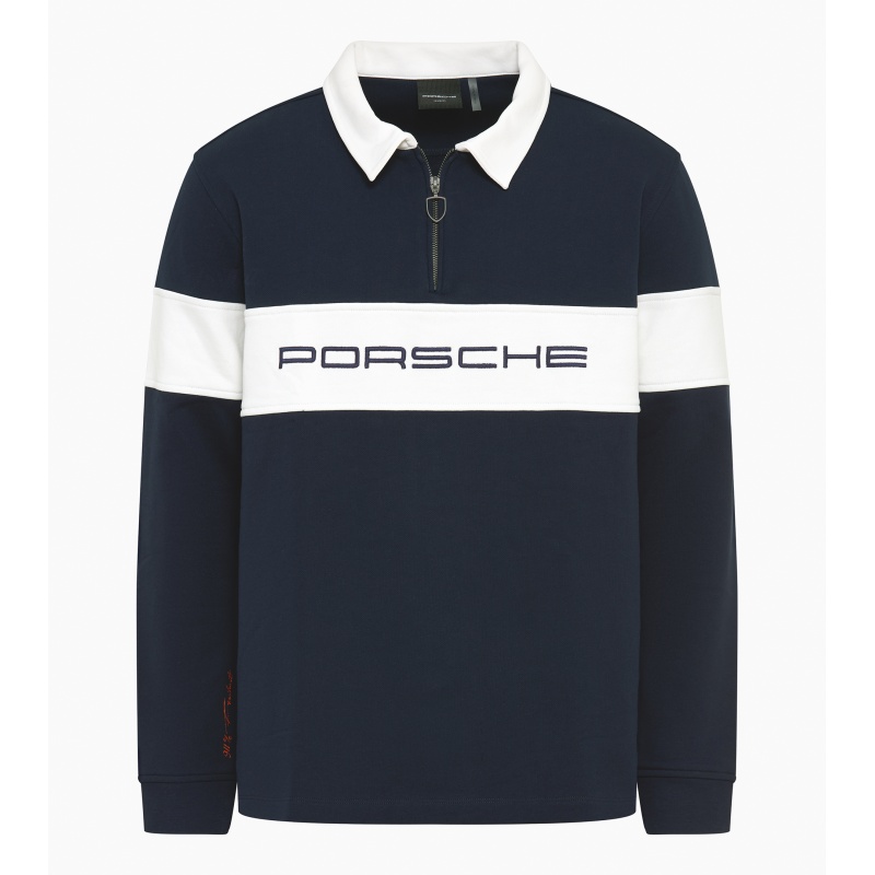 RETRO COLLECTION, Rugby-särk, tumesinine/valge, unisex, L