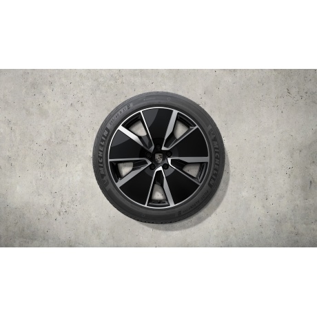 TALVERATTAD 21" Macan H2 Turbo Design (must kõrgläige) rehviga Michelin Pilot Alpin 5 255/45 R21, 285/40 R21