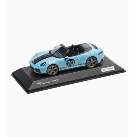 MUDELAUTO 911 GTS CABRIO, 911 SPIRIT 70, helesinine/must, 1:43